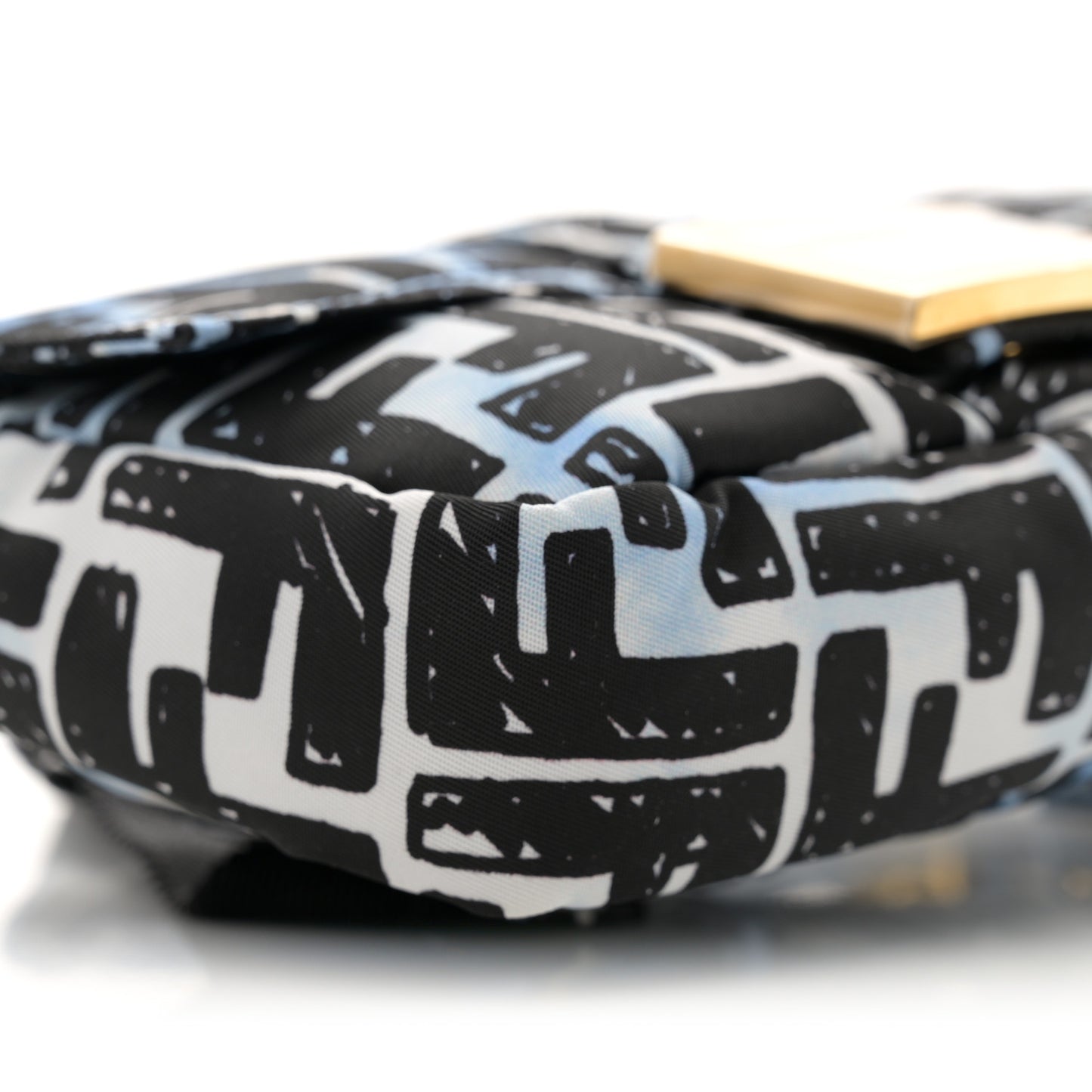 X JOSHUA VIDES Nylon FF Cloudy Mini Belt Baguette Bag White Celeste Black