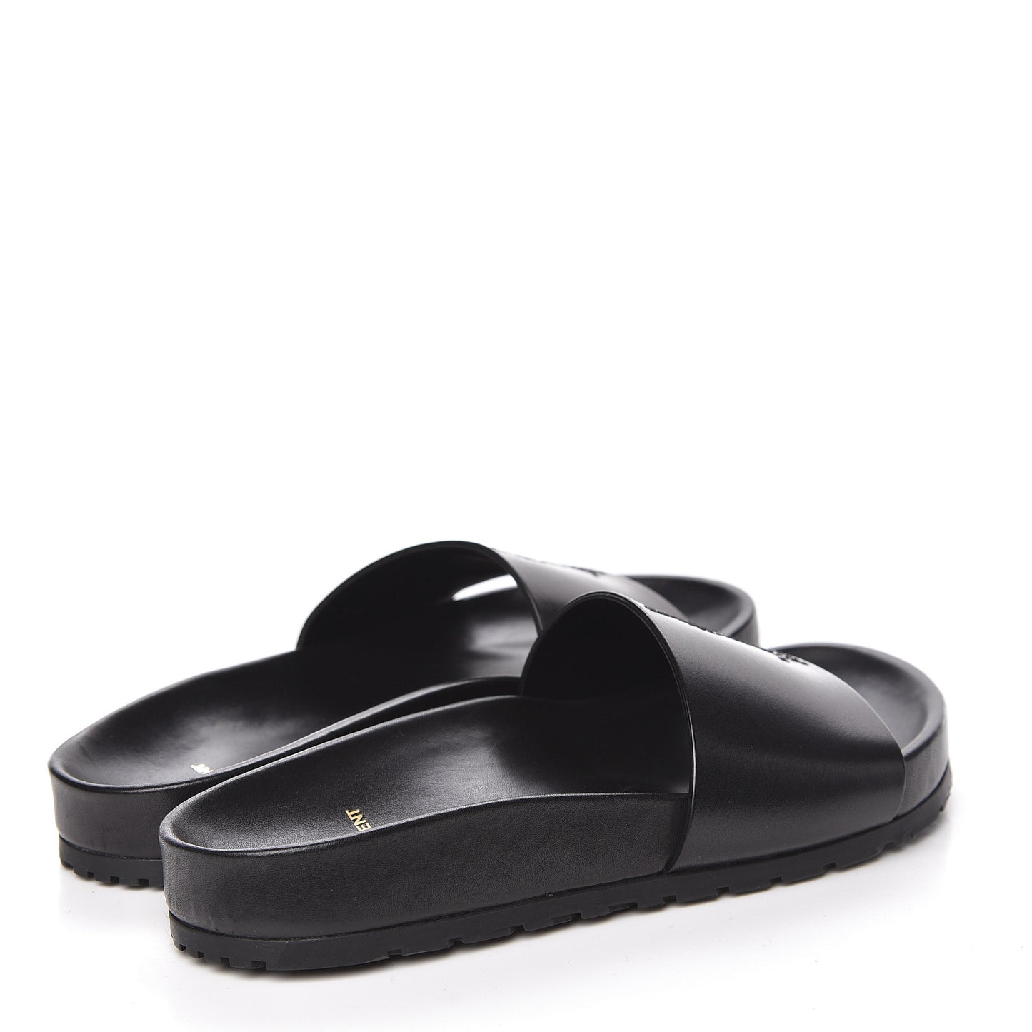 Calfskin Monogram Joan Slide Sandals 36 Black
