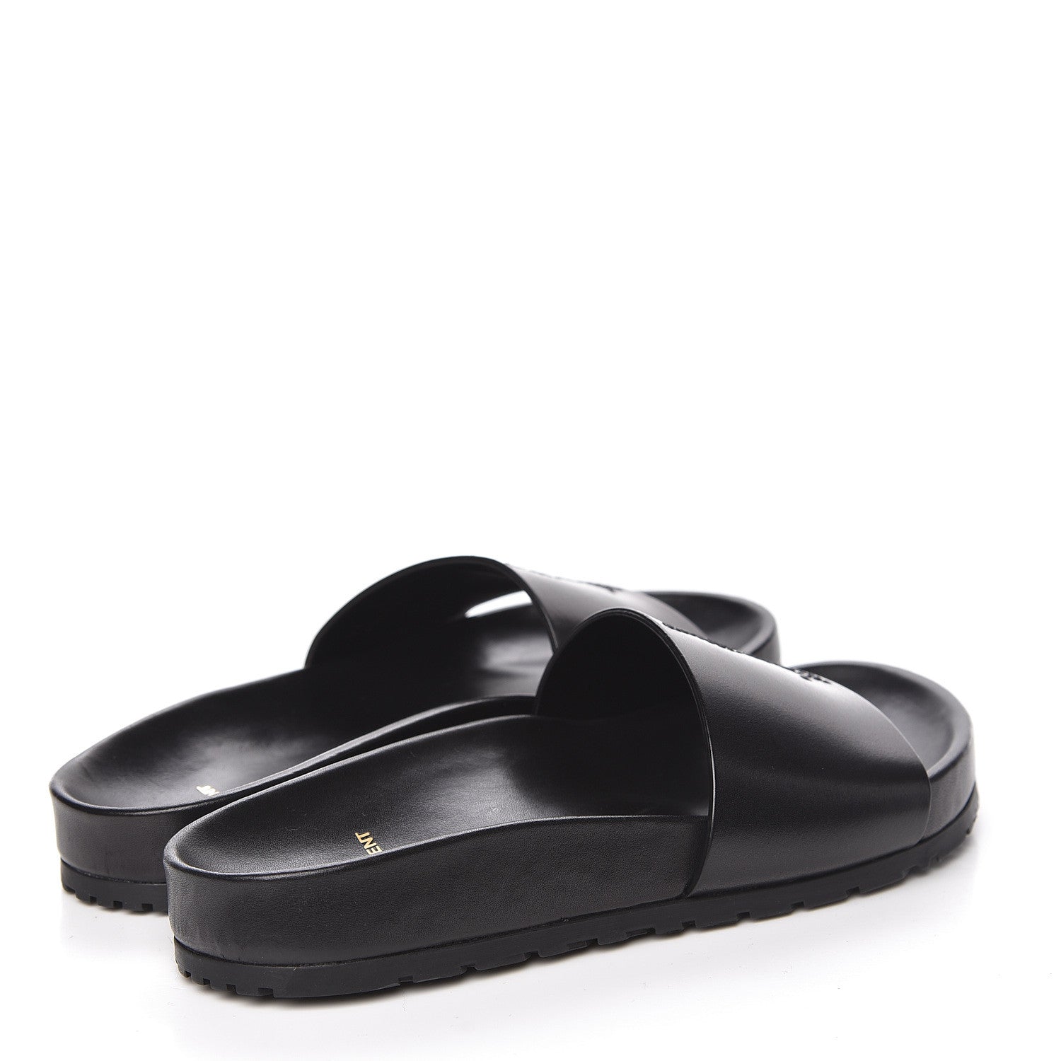 Saint Laurent Calfskin Monogram Joan Slide Sandals 36 Black 4 of 10
