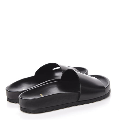 Saint Laurent Calfskin Monogram Joan Slide Sandals 36 Black 4 of 10