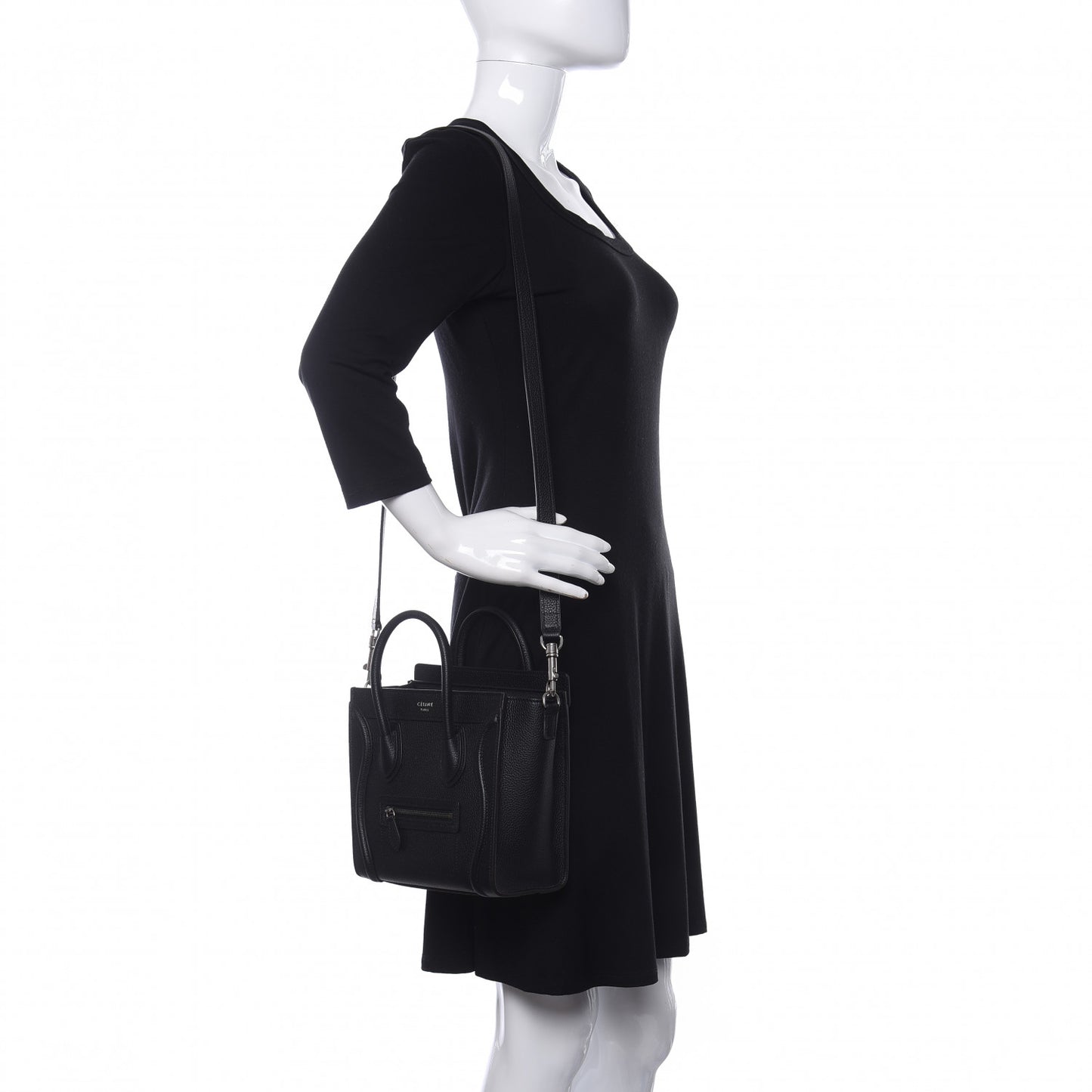 Drummed Calfskin Nano Luggage Black