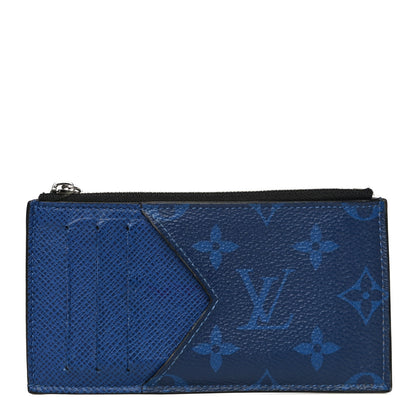 Louis Vuitton Monogram Taiga Coin Card Holder Cobalt 1 of 15