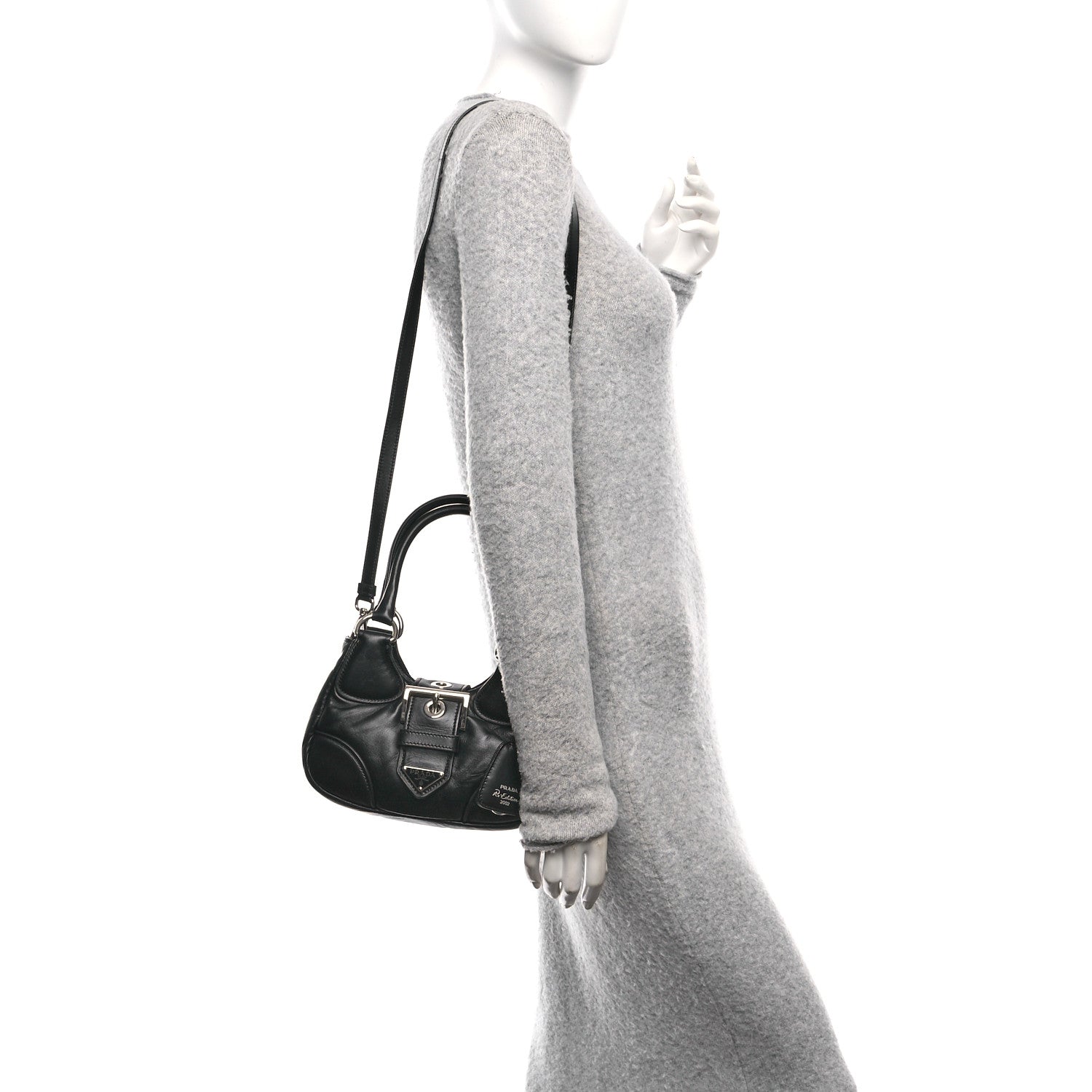 Prada Nappa Soft Padded Re-Edition 2002 Moon Bag Black 1753776