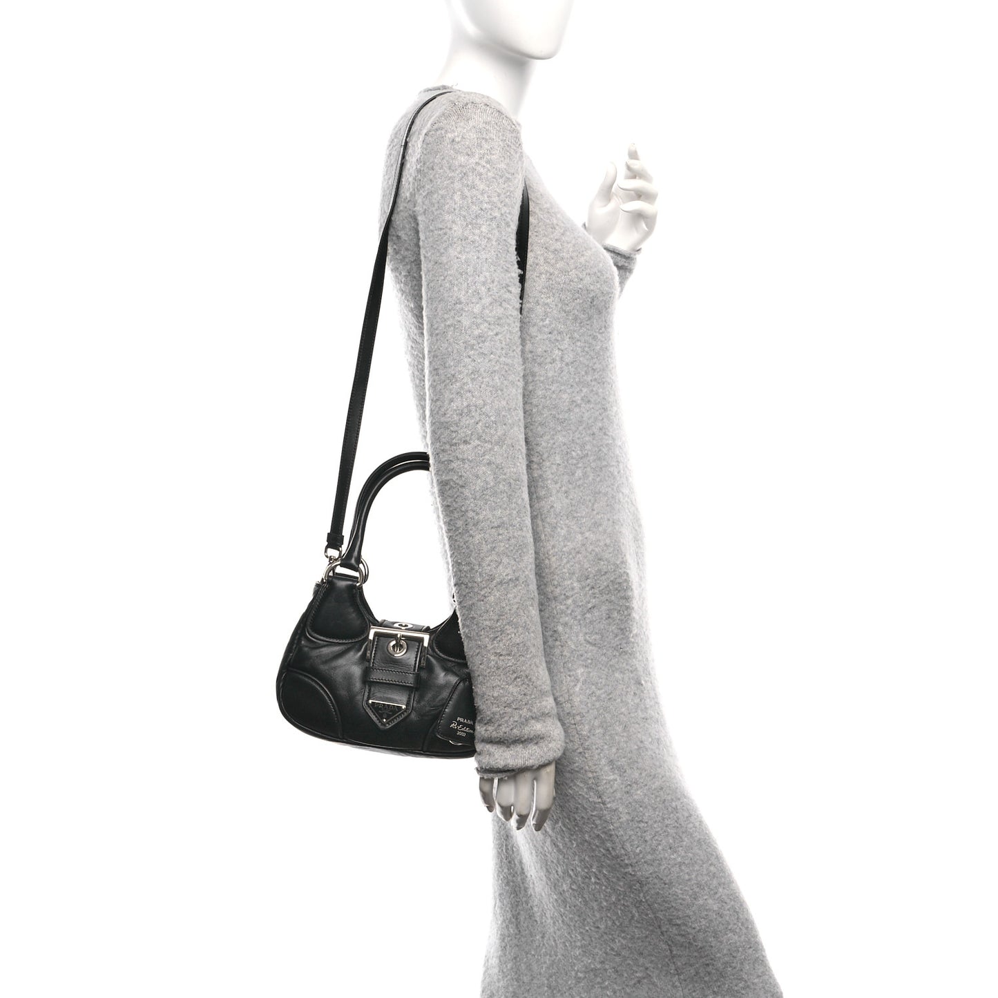 Nappa Soft Padded Re-Edition 2002 Moon Bag Black
