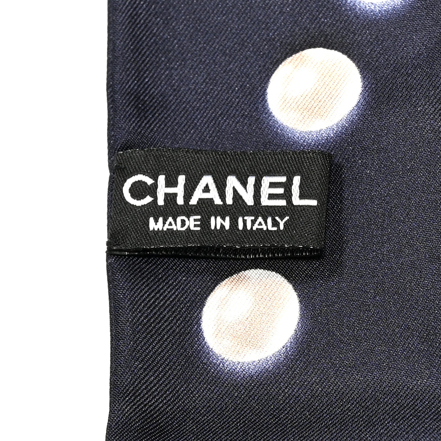 Chanel Silk Pearl CC Slim Bandeau Scarf Navy 3 of 4