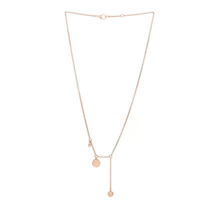 Hermes 18K Rose Gold Diamond PM Ex-Libris Pendant Necklace 3 of 5