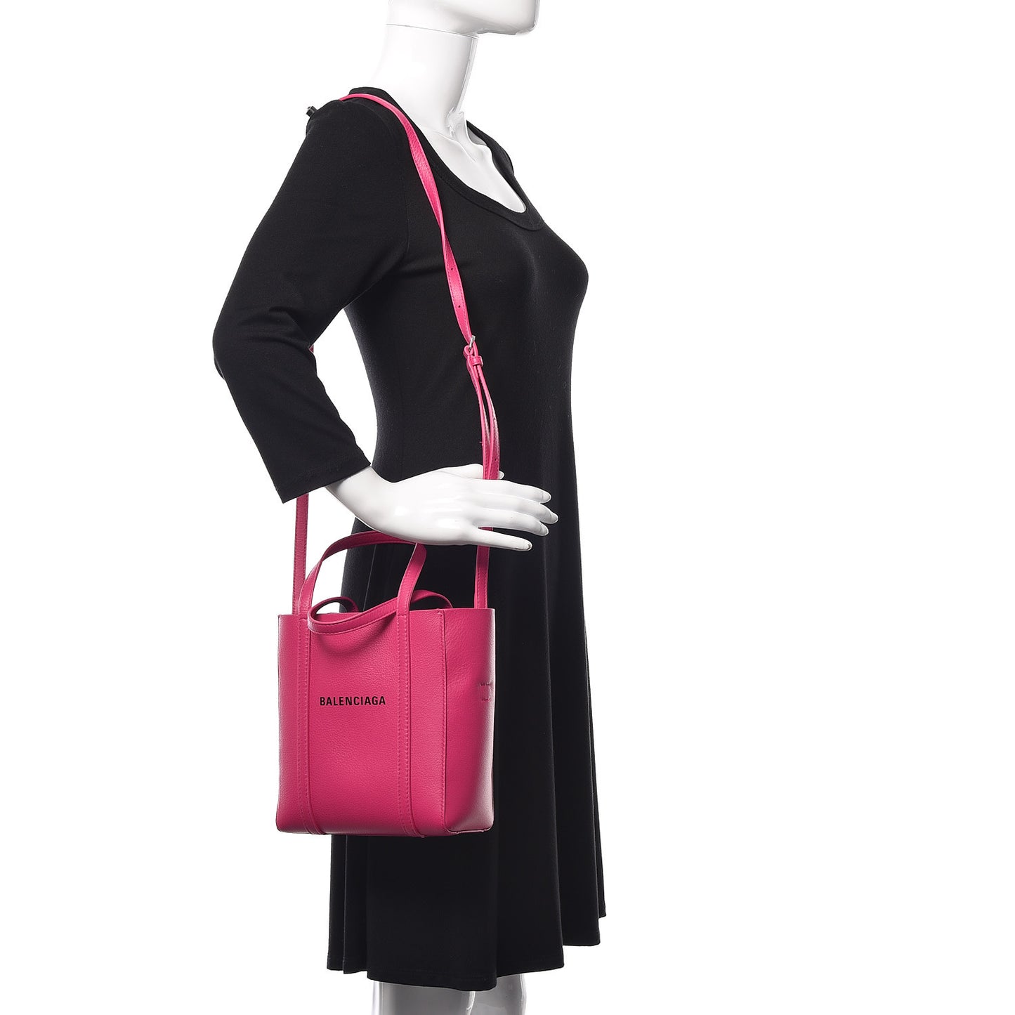 Calfskin XXS Everyday Tote Rose Magenta Black