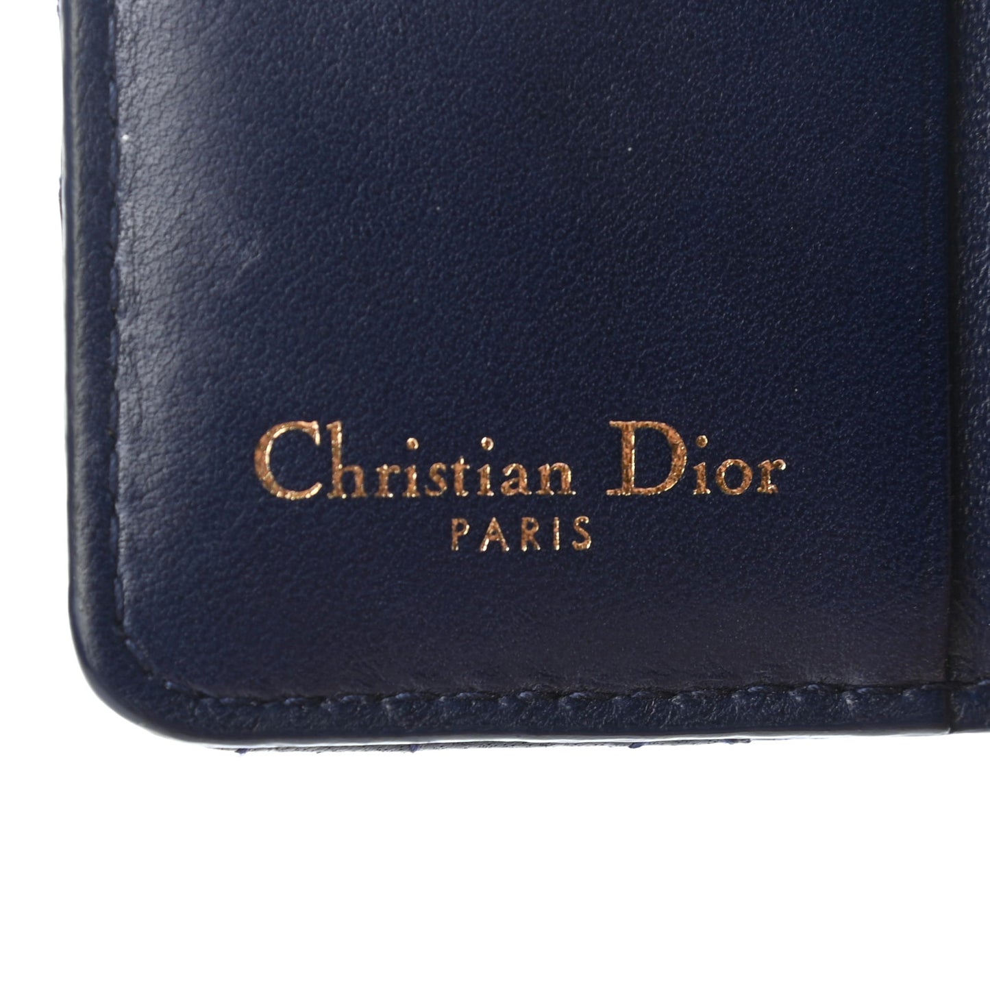 Lambskin Cannage Dioraddict Flap Wallet Navy