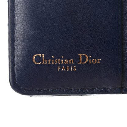 Christian Dior Lambskin Cannage Dioraddict Flap Wallet Navy 6 of 7