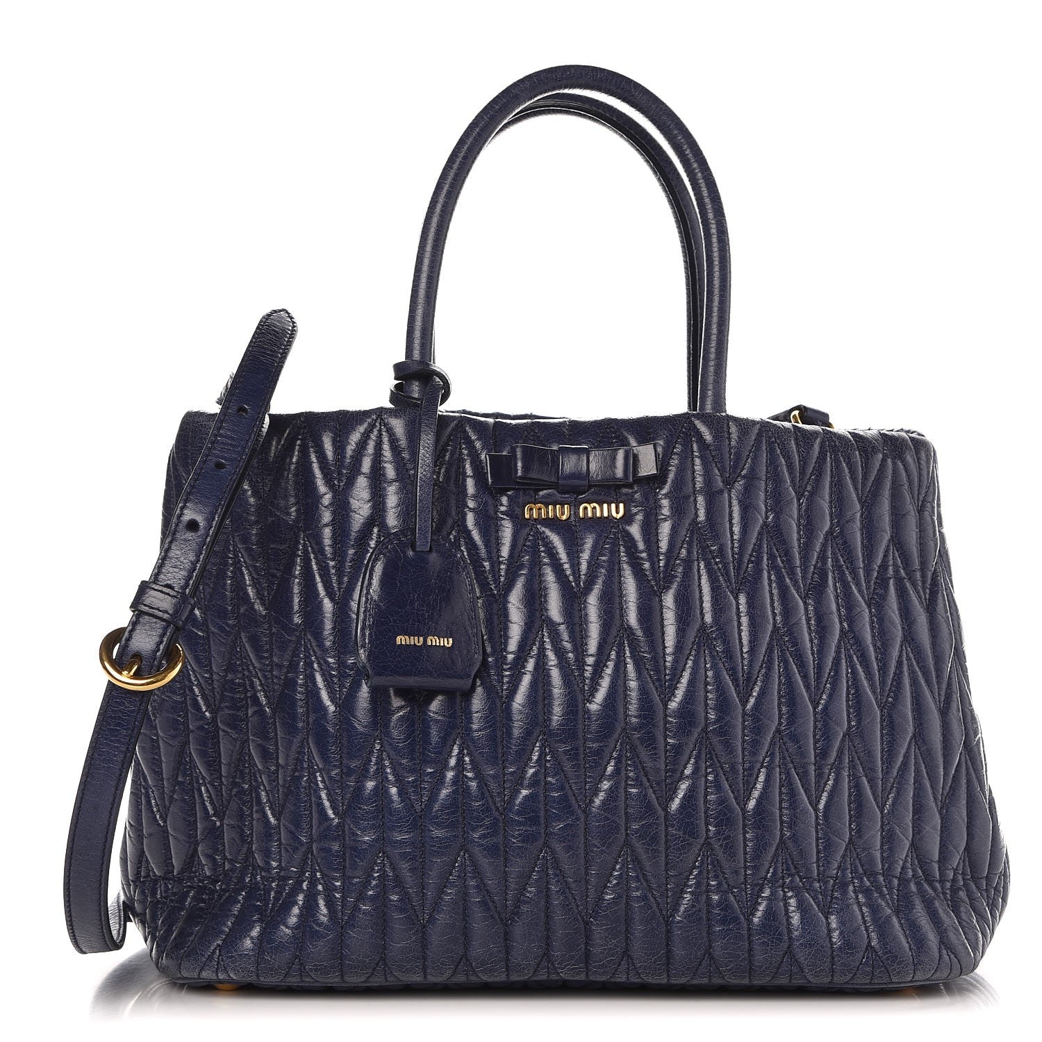 Miu Miu Vitello Lux Matelasse Tote Bleuette 1 of 13