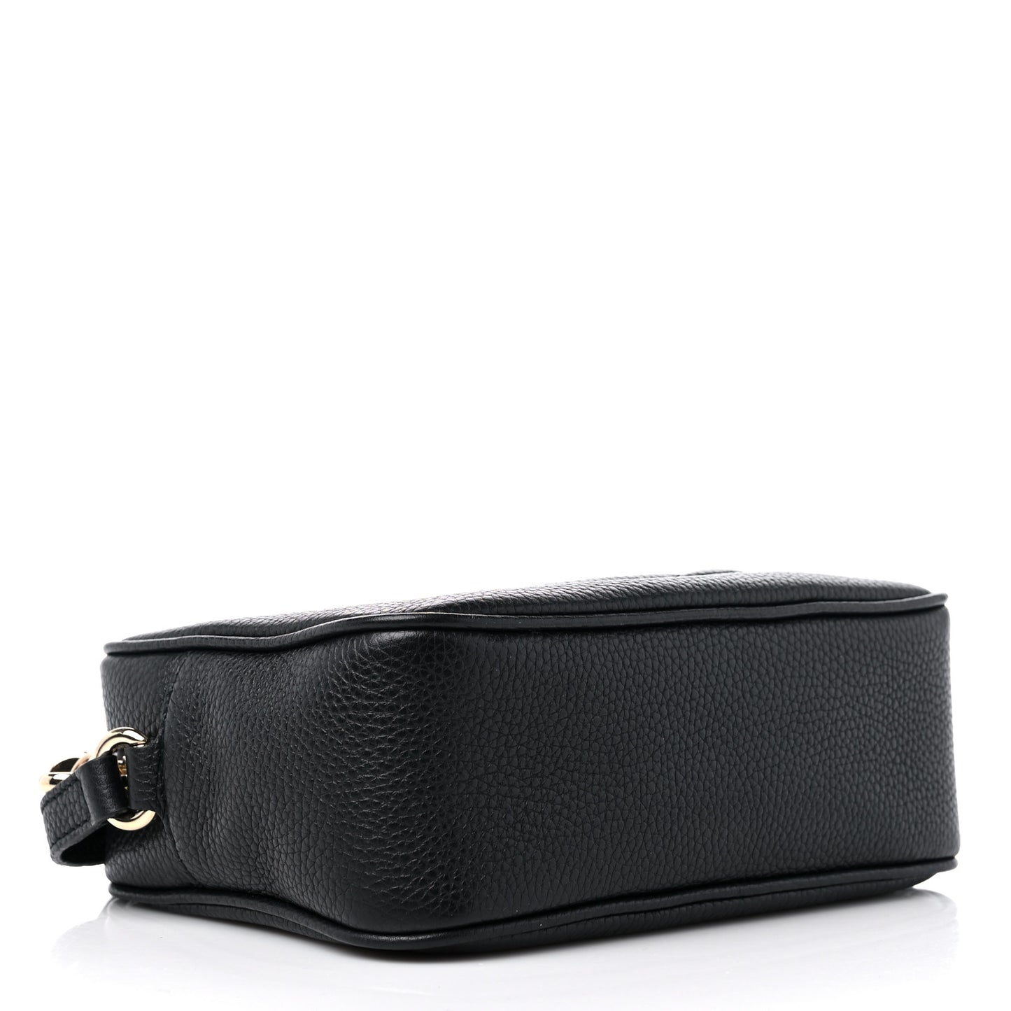 Pebbled Calfskin Small Soho Disco Bag Black