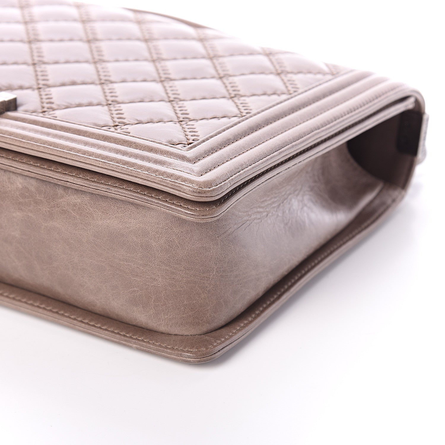 Chanel Calfskin Quilted Double Stitch Large Boy Flap Brown 8 of 8