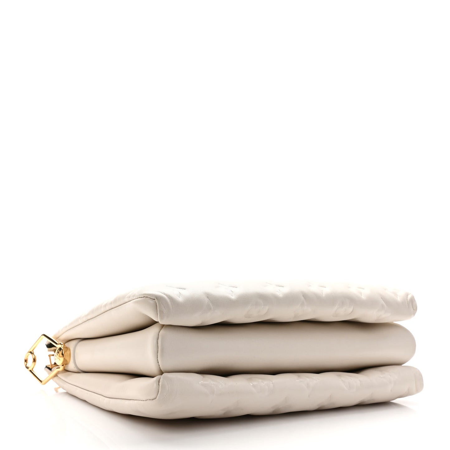 Lambskin Embossed Monogram Coussin PM Beige Cream