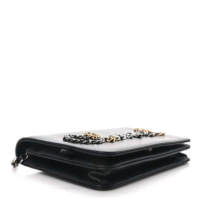 Chanel Calfskin Chain 20s Signe Wallet on Chain WOC Black 4 of 14