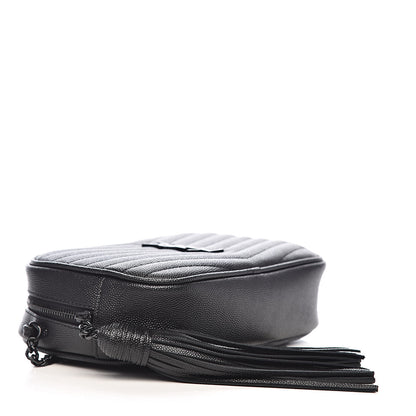Saint Laurent Grain De Poudre Matelasse Monogram Mini Lou Camera Bag Black 4 of 11