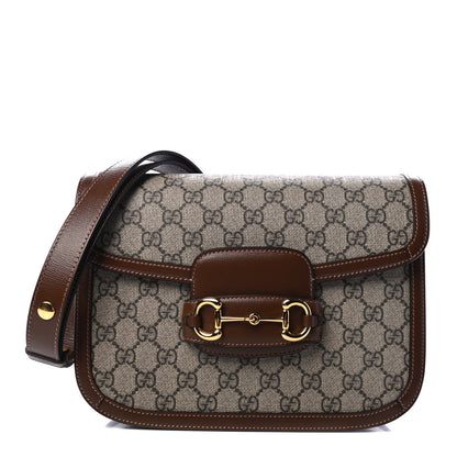 Gucci GG Supreme Monogram Horsebit 1955 Shoulder Bag Beige Brown Sugar 1 of 4