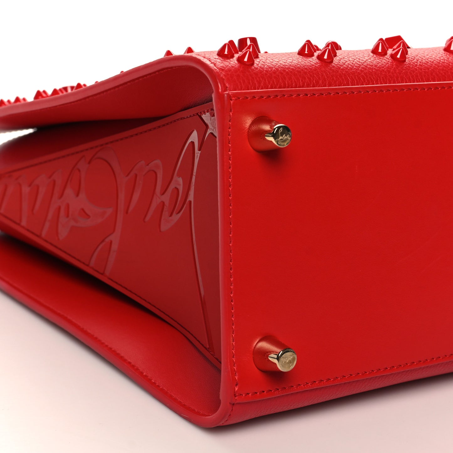 Calfskin Spikes Medium Paloma Red