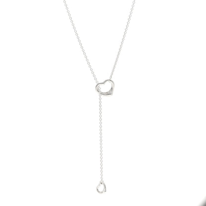 Tiffany Sterling Silver Elsa Peretti Open Heart Lariat Necklace 1 of 5