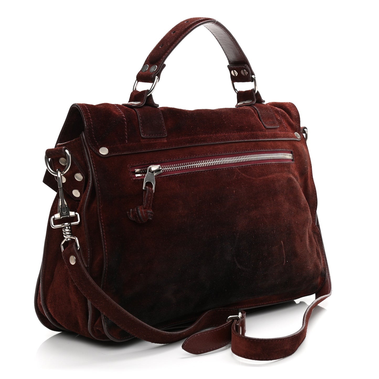 Suede Medium PS1 Satchel Oxblood