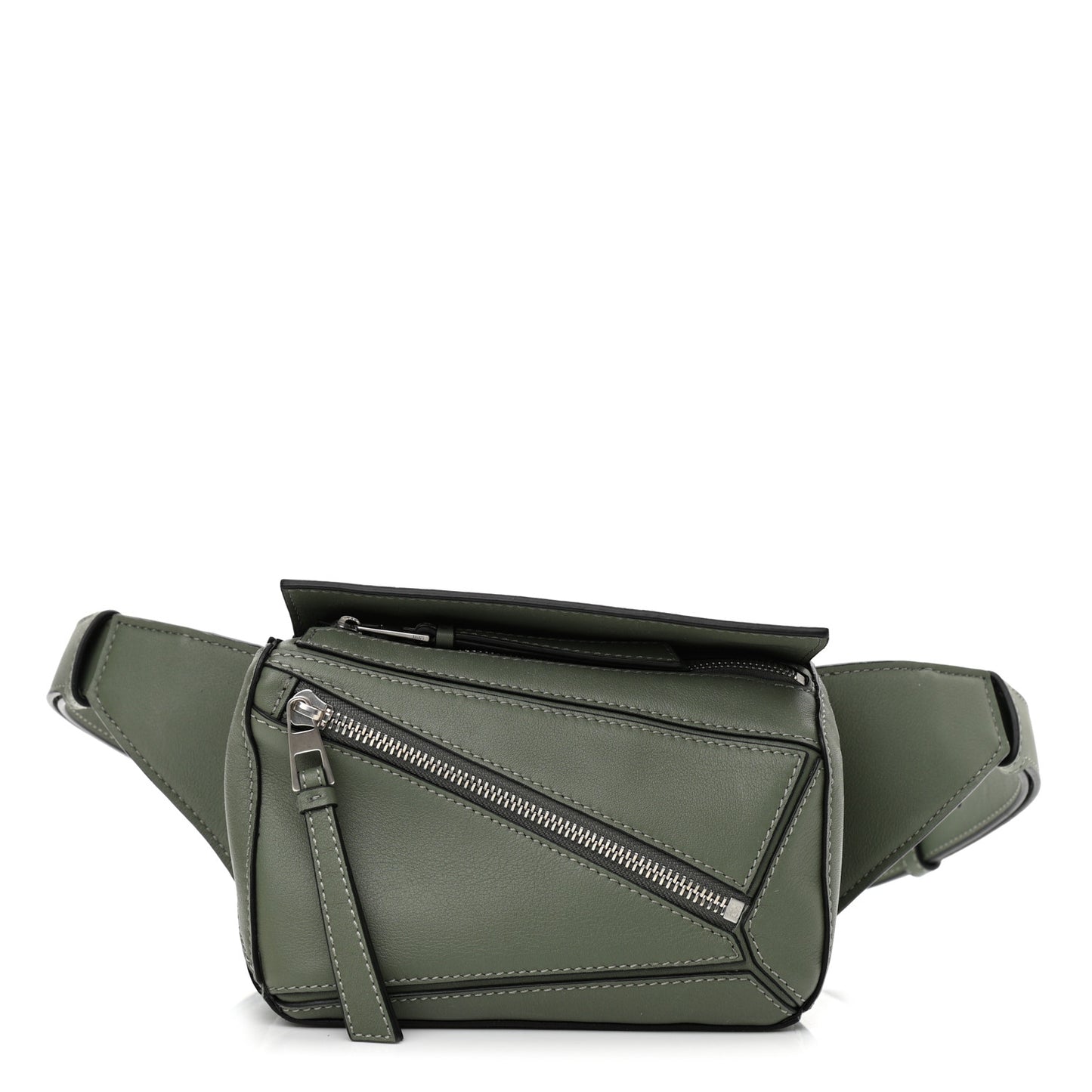 Calfskin Mini Puzzle Bumbag Dark Sage