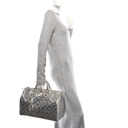 Louis Vuitton Monogram Miroir Speedy 35 Silver 2 of 9