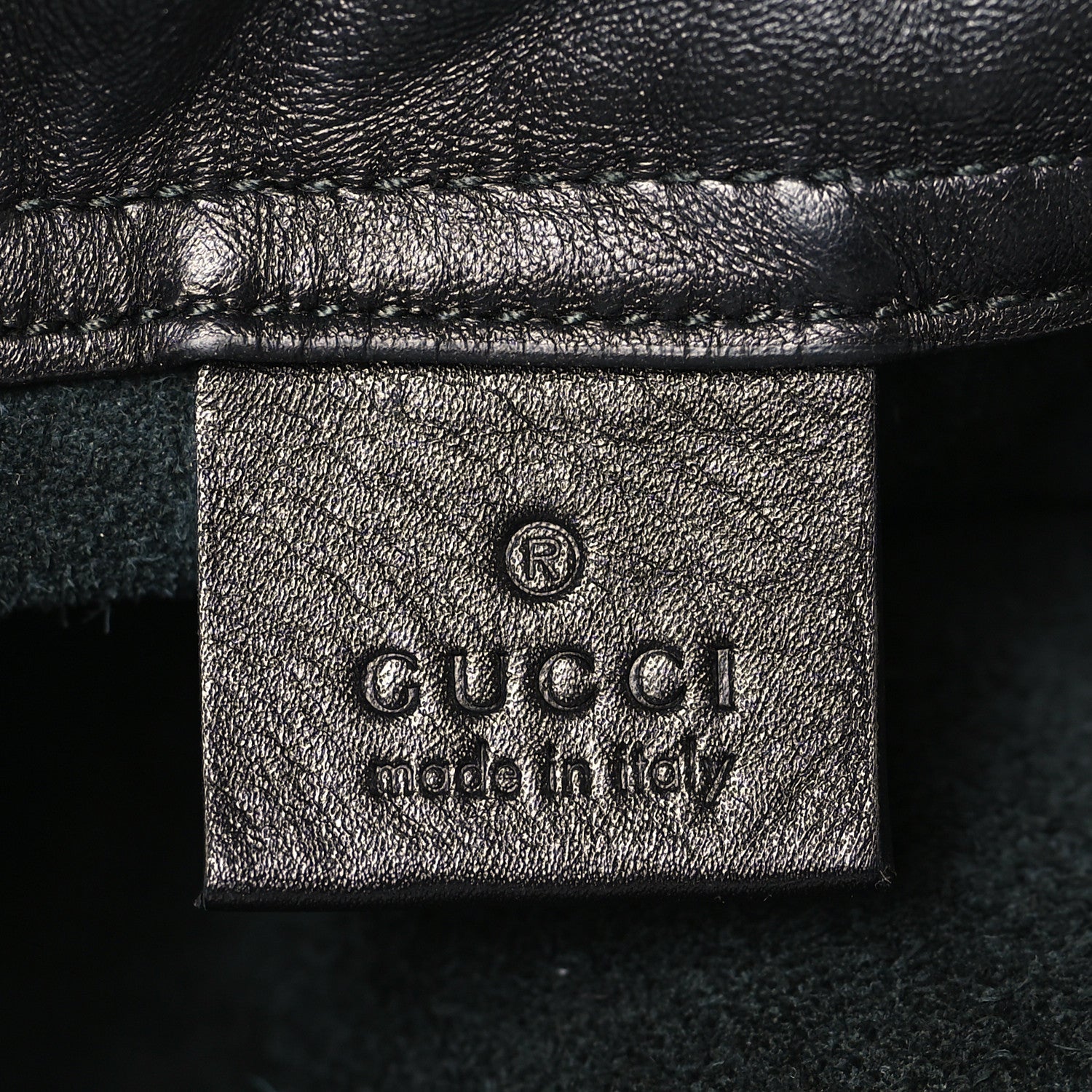 Gucci Calfskin Logo Drawstring Backpack Black 6 of 9