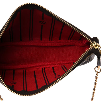 Louis Vuitton Damier Ebene Complice Trunks and Bags Mini Pochette Accessories Red 5 of 6