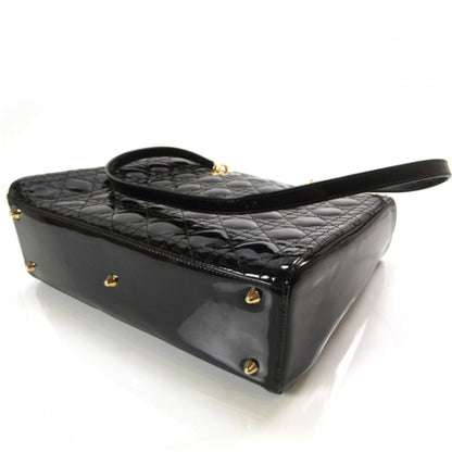 Christian Dior Patent Cannage Large Lady Dior Black 5 of 8