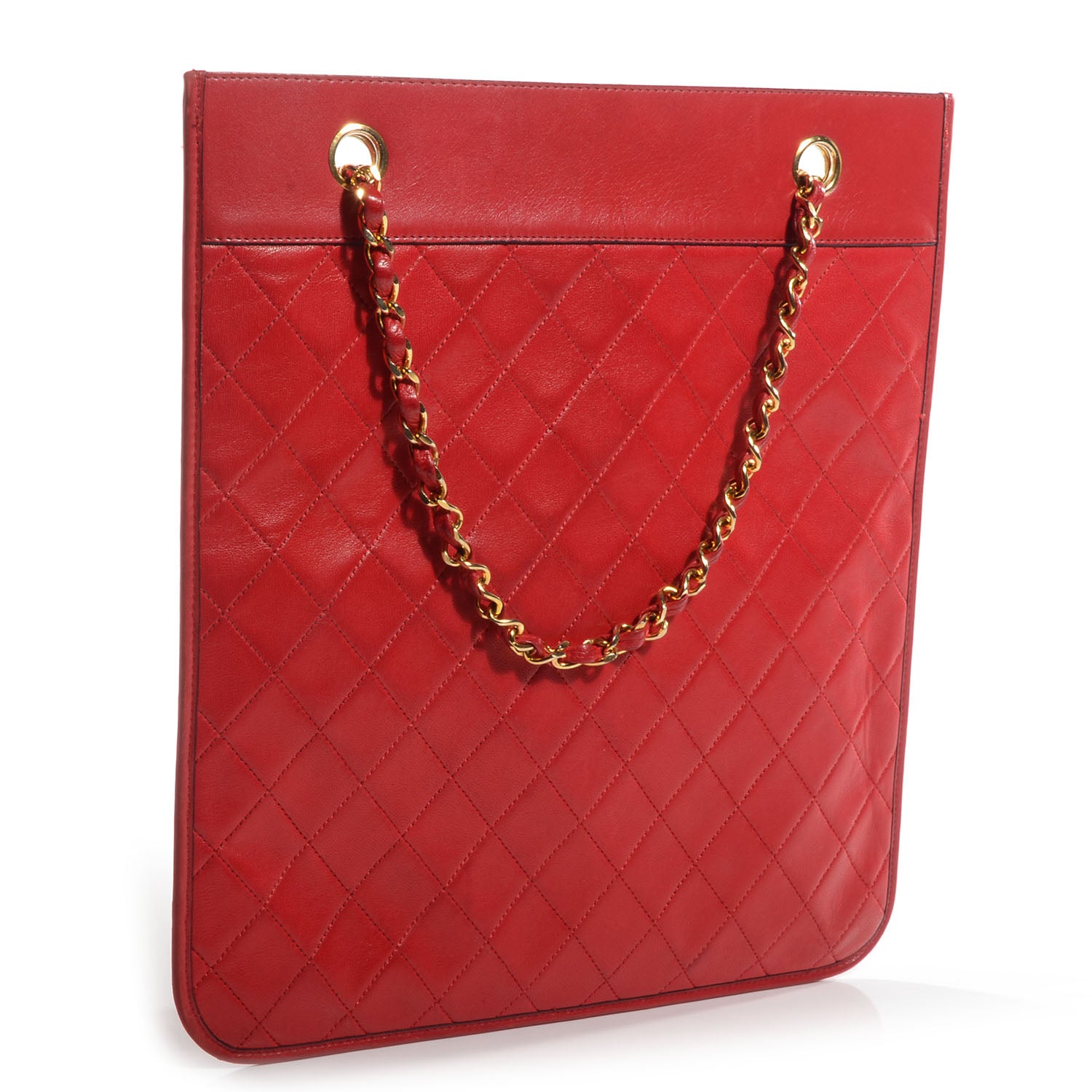Chanel Lambskin Quilted Portfolio Bag Red 3 of 8