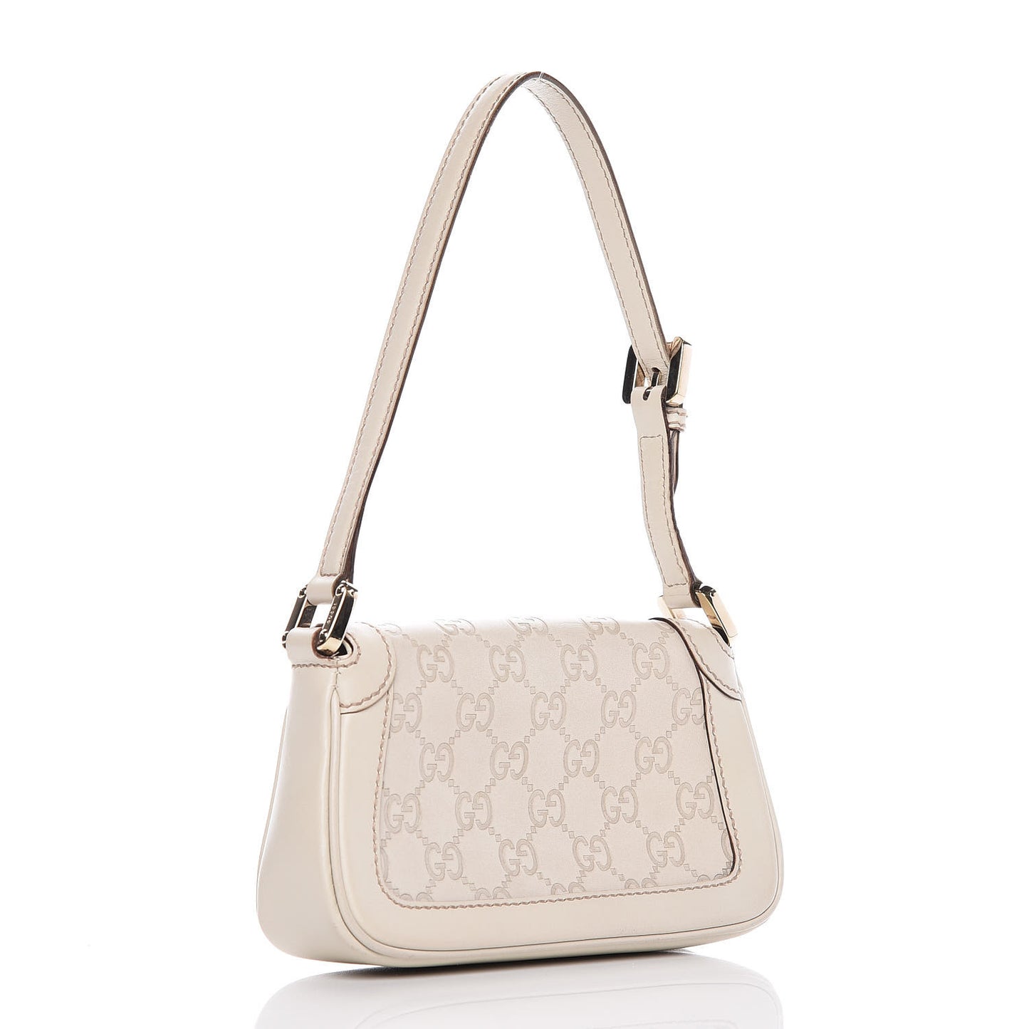 Guccissima Small Shoulder Bag Off White