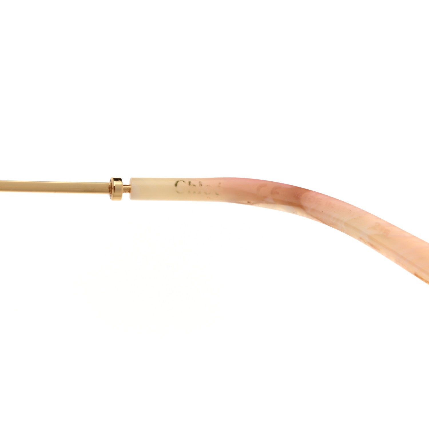 Chloe Rosie Bevelled Round Sunglasses CE142S Gold Gradient Coral 4 of 6
