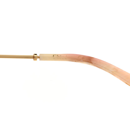 Chloe Rosie Bevelled Round Sunglasses CE142S Gold Gradient Coral 4 of 6