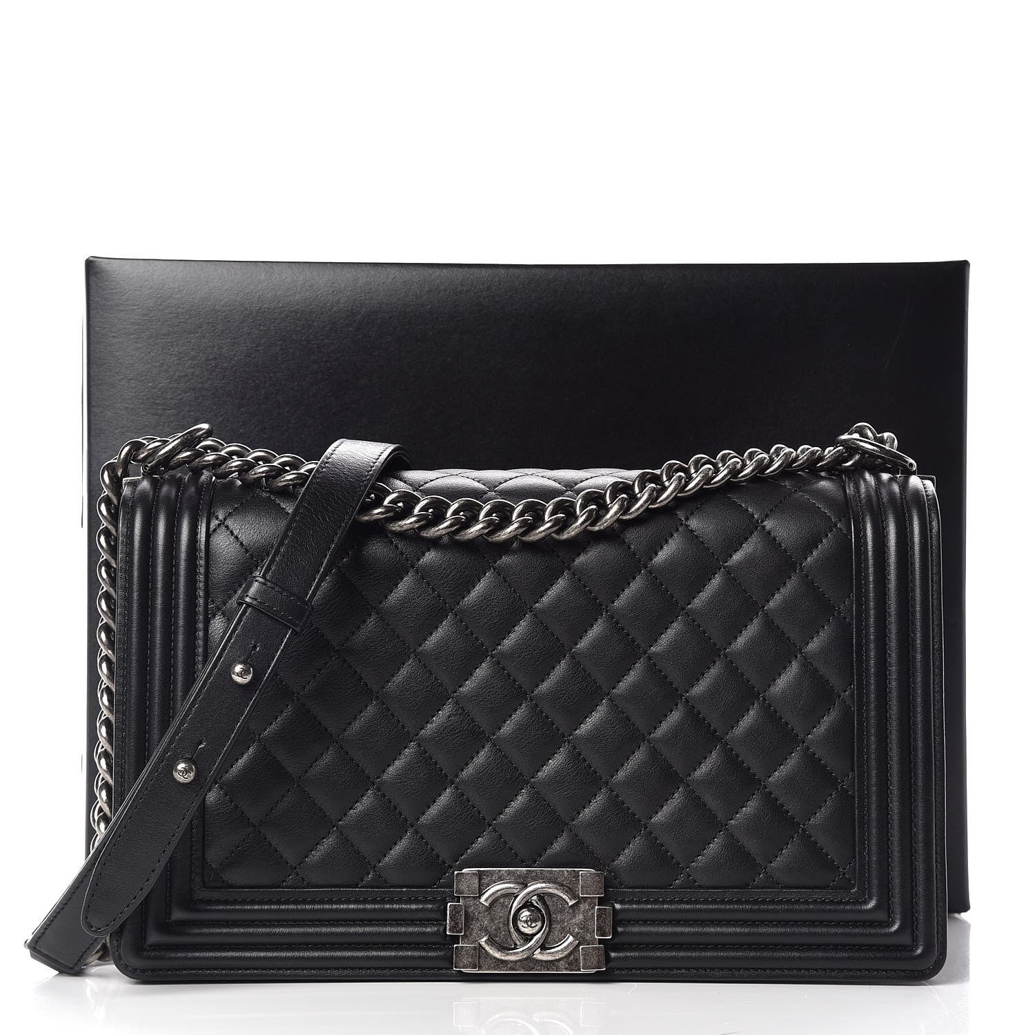 Chanel Calfskin Quilted New Medium Boy Flap Black 10 of 10