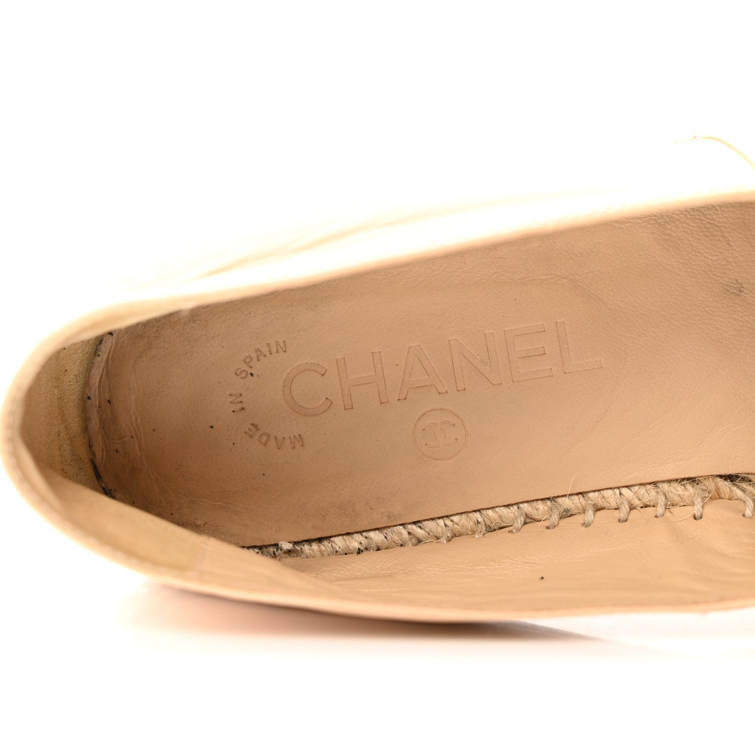 Chanel Lambskin CC Espadrilles 39 Beige Black 7 of 13