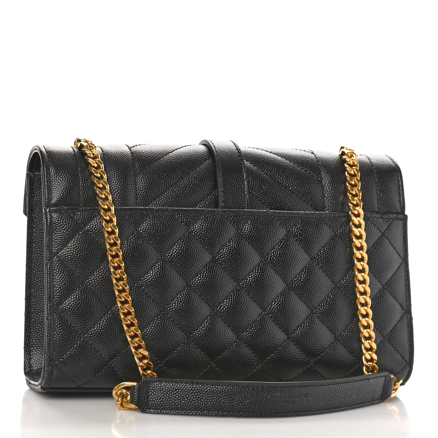 Grain De Poudre Textured Mixed Matelasse Triquilt Small Monogram Satchel Black