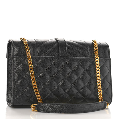Saint Laurent Grain De Poudre Textured Mixed Matelasse Triquilt Small Monogram Satchel Black 3 of 9