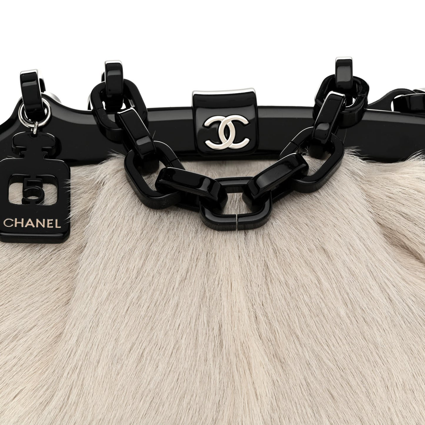 Rabbit Fur N°5 Frame Bag Beige