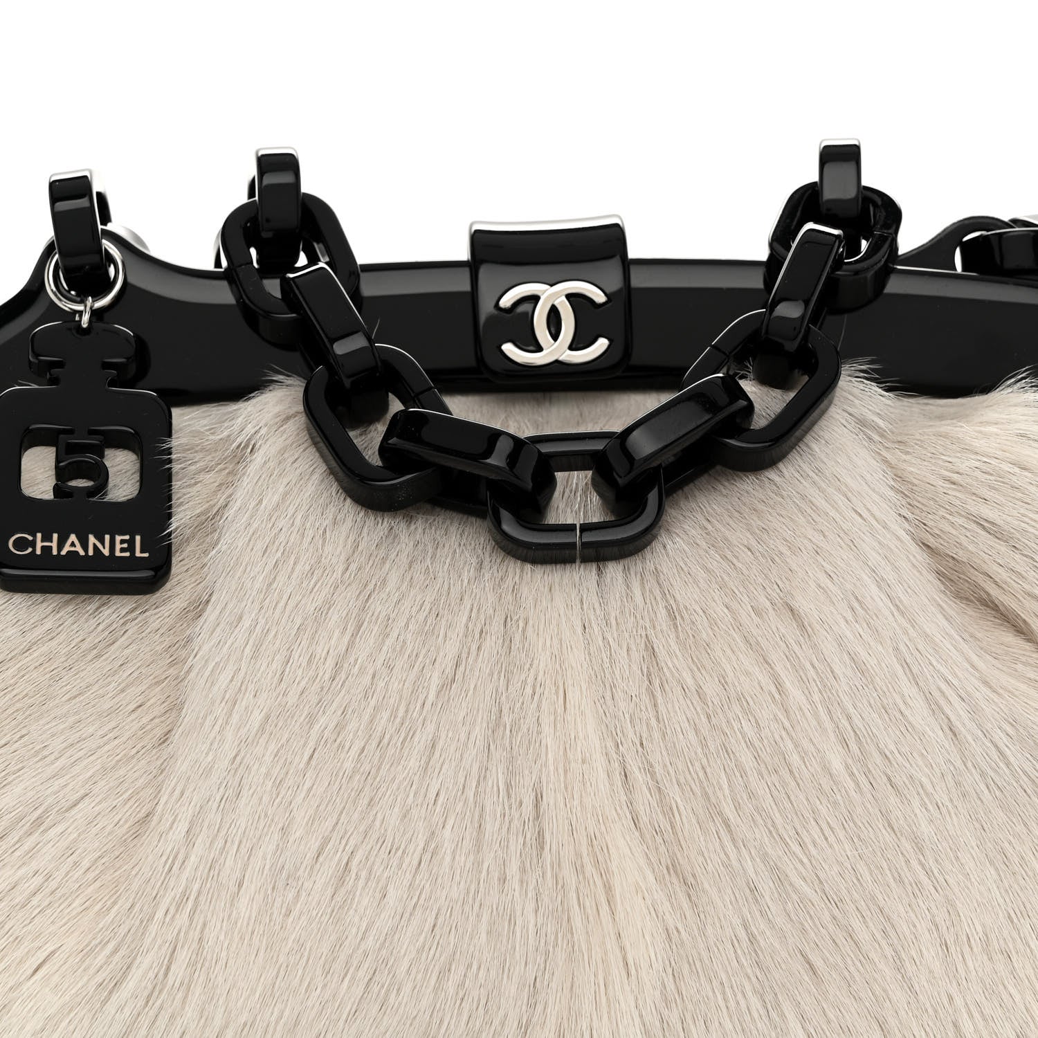 Chanel Rabbit Fur N°5 Frame Bag Beige 8 of 12