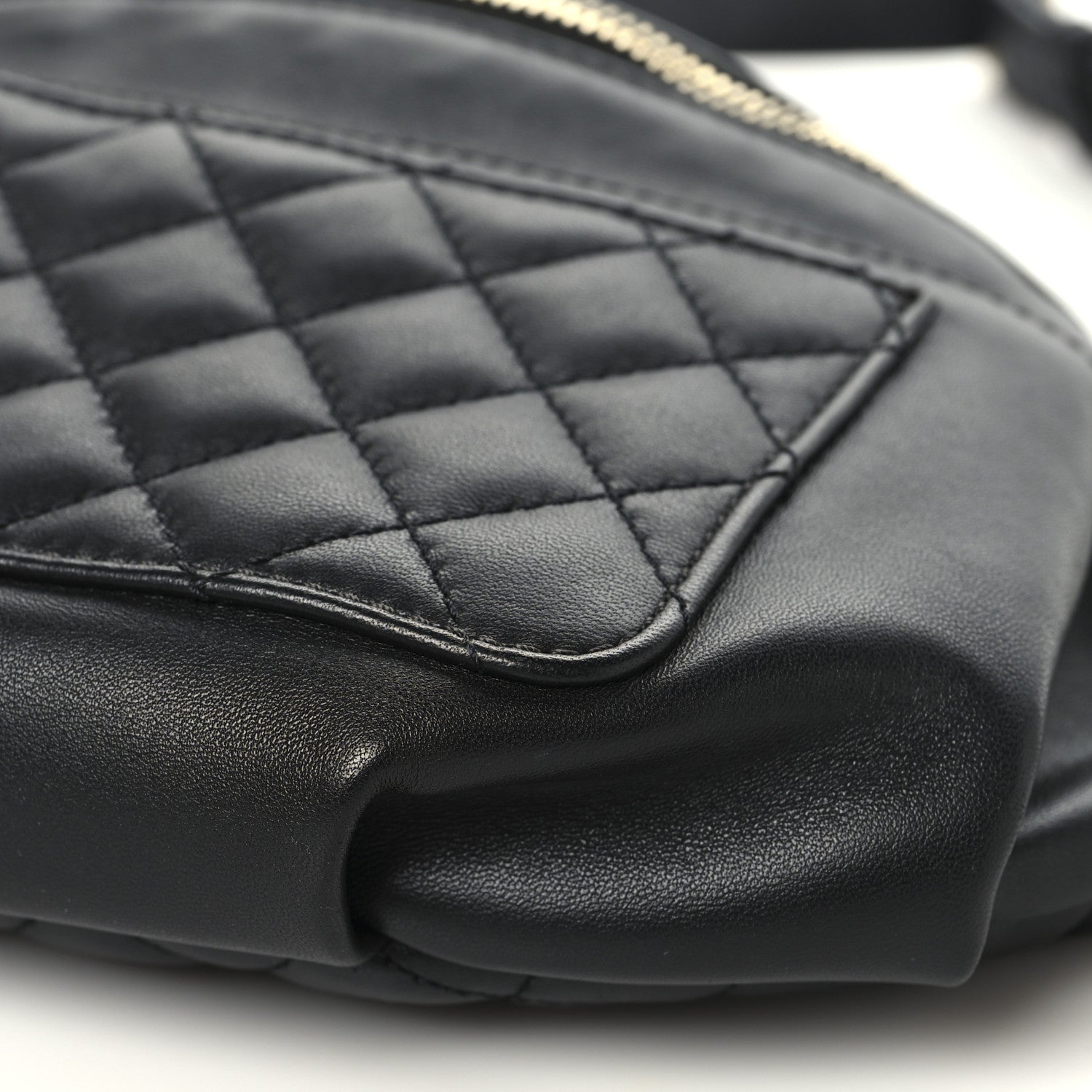 Chanel Lambskin Quilted Waist Bag Fanny Pack Black 10 of 10