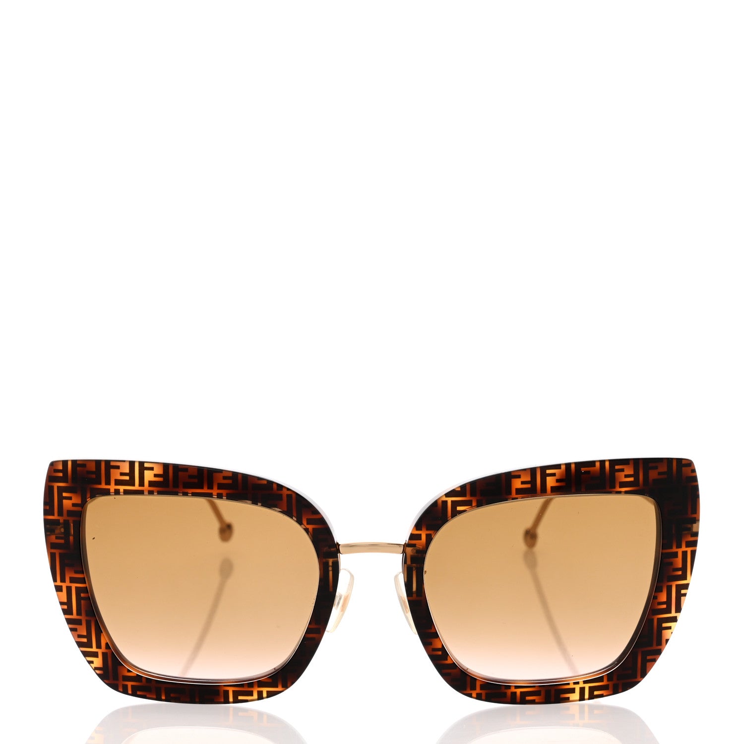 Fendi Acetate Metal F is Fendi FF Square Cat Eye Sunglasses FF 0424/F/S Havana 2 of 7
