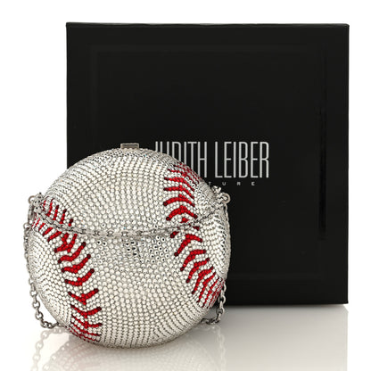Judith Leiber Crystal Baseball Clutch Silver 10 of 10