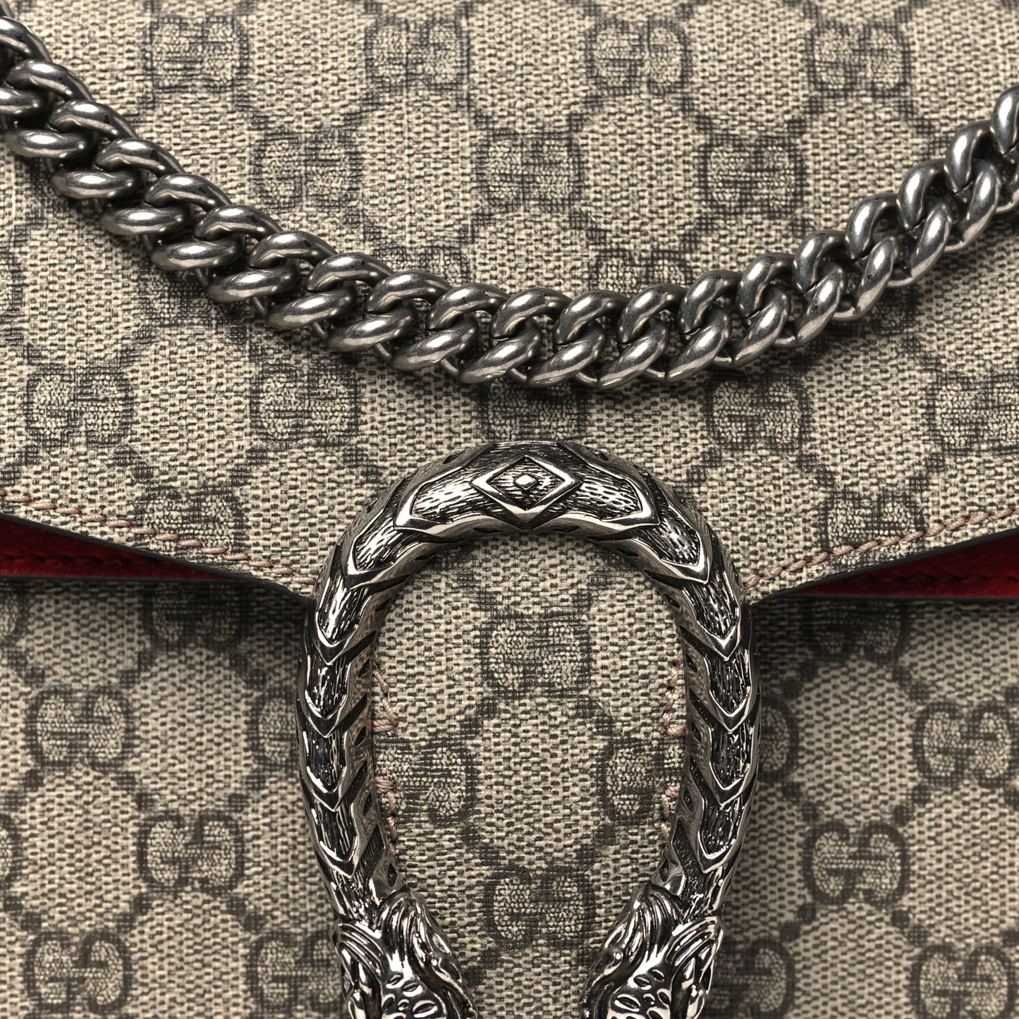 GG Supreme Monogram Small Dionysus Shoulder Bag Red