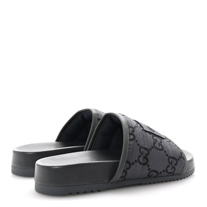 Gucci Monogram Ripstop Demetra Mens Slide Sandals 8 Grey Black 5 of 10