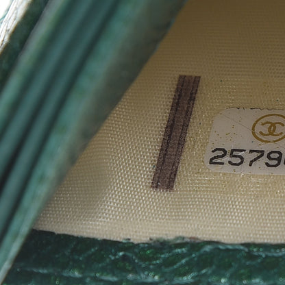 Chanel Metallic Caviar Quilted Card Holder Green 8 of 9
