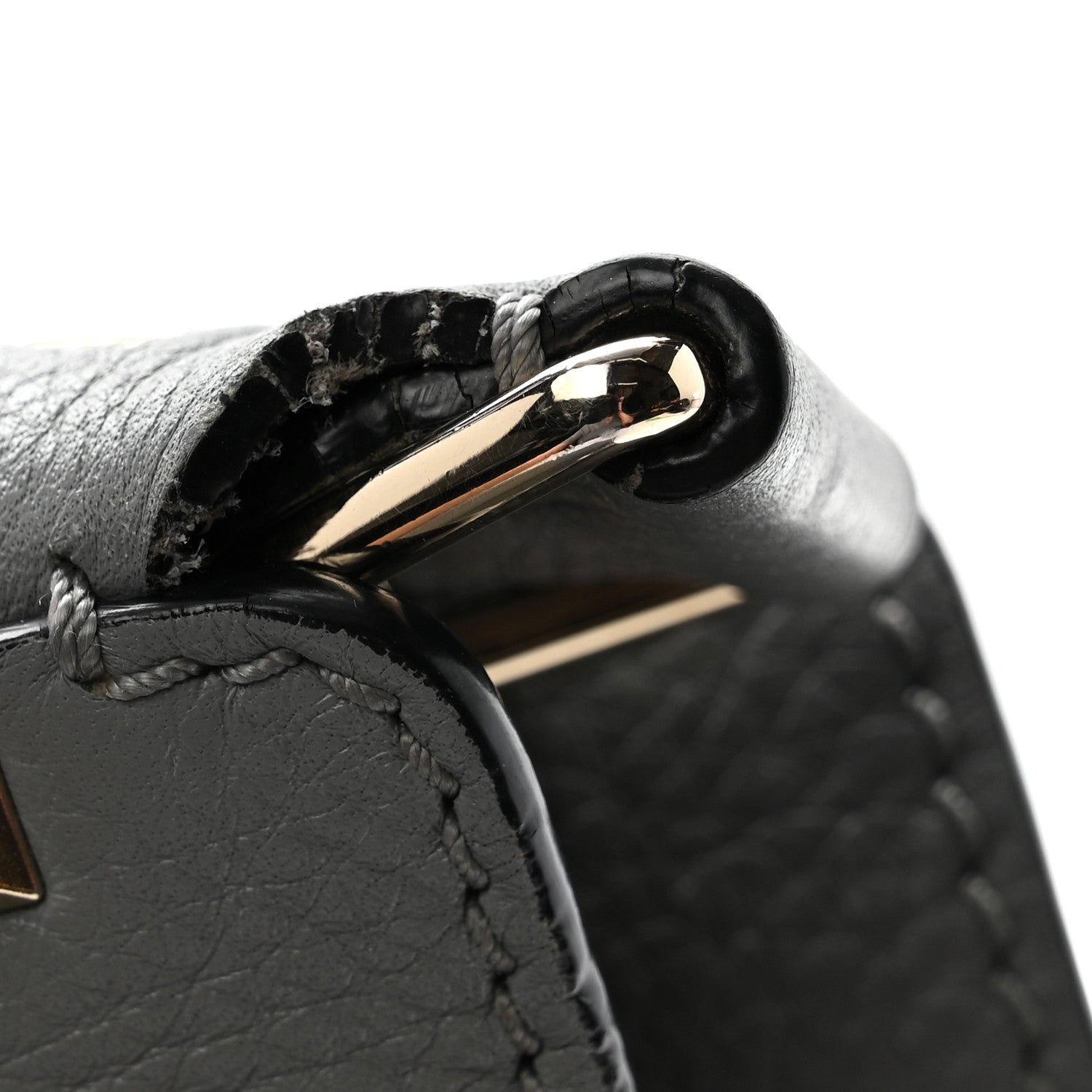 Valentino Garavani Pebbled Calfskin Small Rockstud Flip-Lock Messenger Bag Light Stone 6 of 11