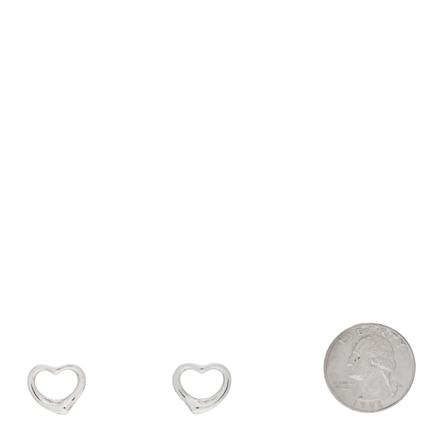 Sterling Silver 16mm Elsa Peretti Open Heart Earrings