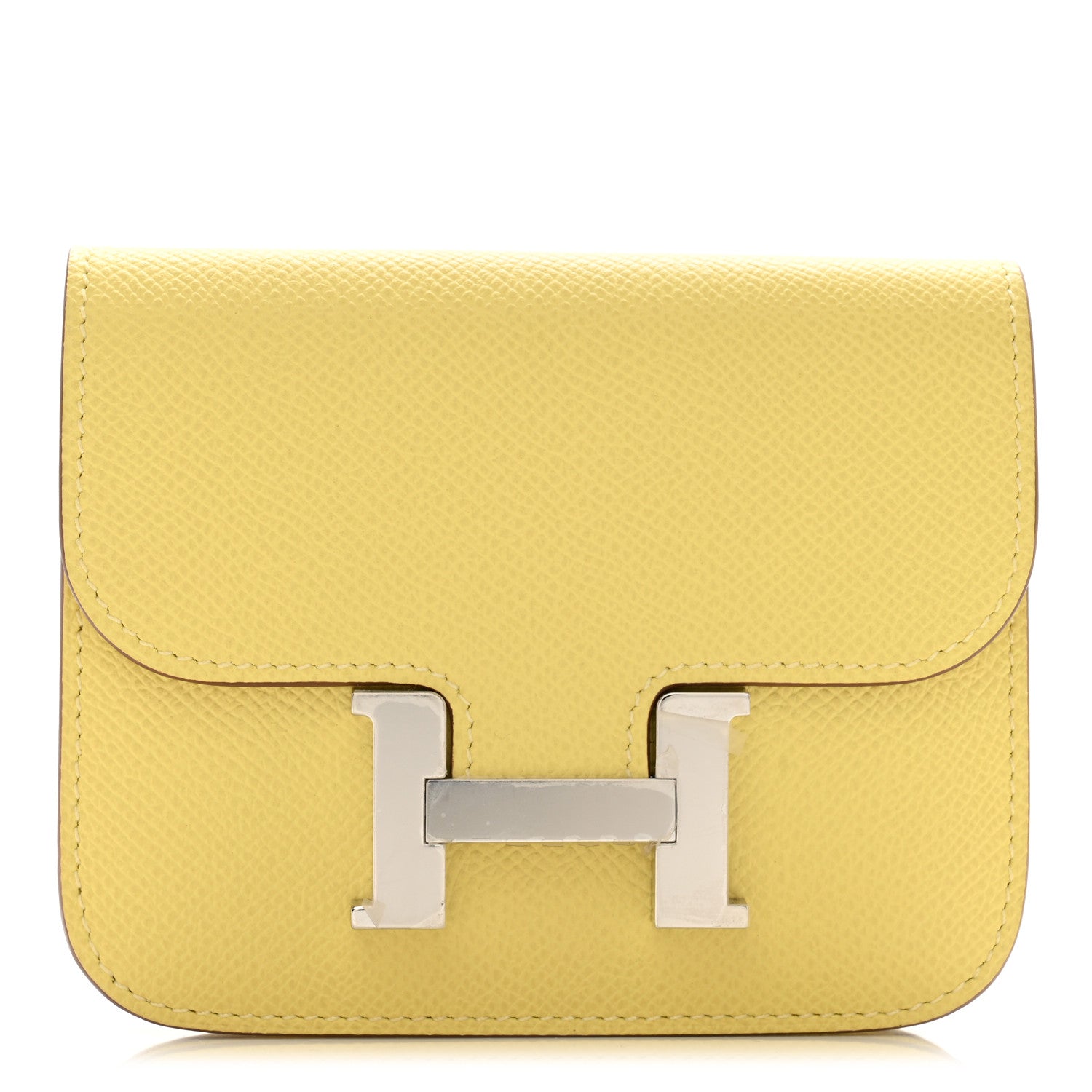 Hermes Epsom Constance Slim Wallet Jaune Poussin 1 of 11