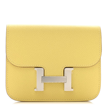 Hermes Epsom Constance Slim Wallet Jaune Poussin 1 of 11