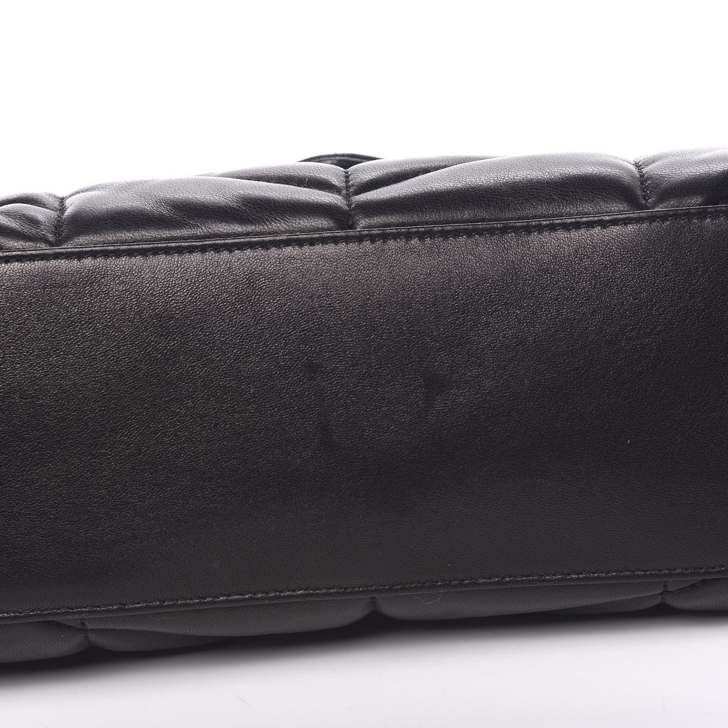 Lambskin Quilted Small Loulou Puffer Monogram Chain Satchel Black