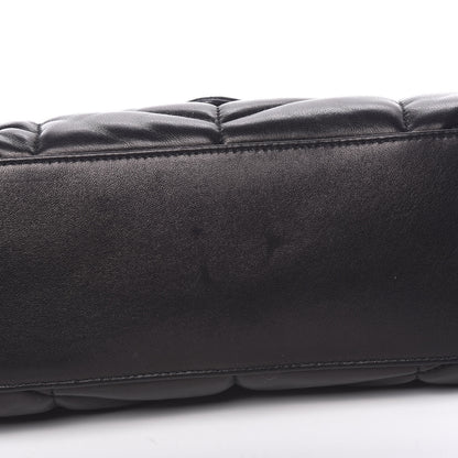 Saint Laurent Lambskin Quilted Small Loulou Puffer Monogram Chain Satchel Black 8 of 9